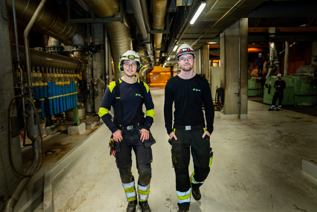 Lærlinger Erik og Petter Bilde av to lærlinger på Norske Skog Skogn